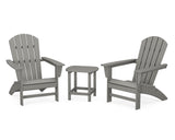 Nautical 3-Piece Adirondack Set with South Beach 18" Side Table