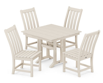 Vineyard 5-Piece Farmhouse Trestle Side Chair Dining Set