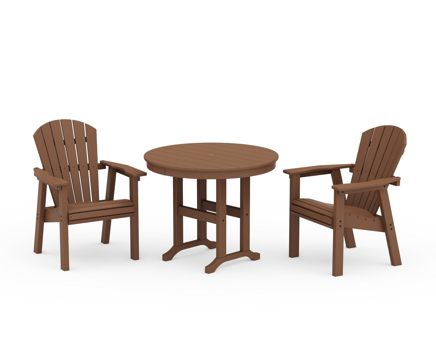 Seashell 3-Piece Round Farmhouse Dining Set