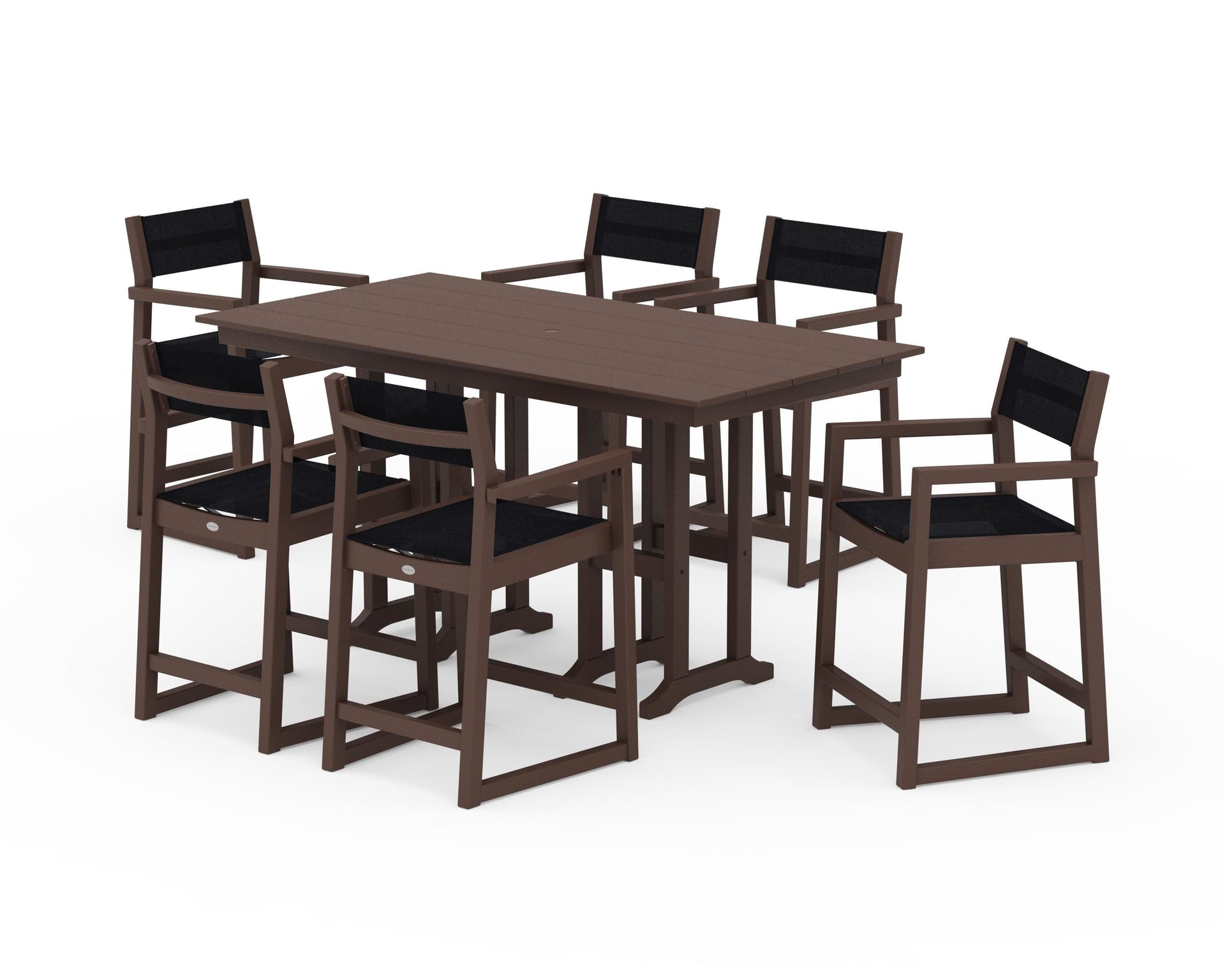 EDGE Sling Arm Chair 7-Piece Farmhouse Counter Set