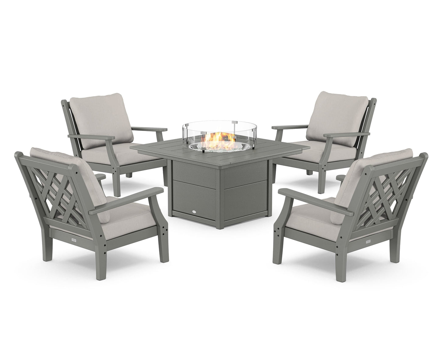 Wovendale 5-Piece Deep Seating Set with Fire Pit Table