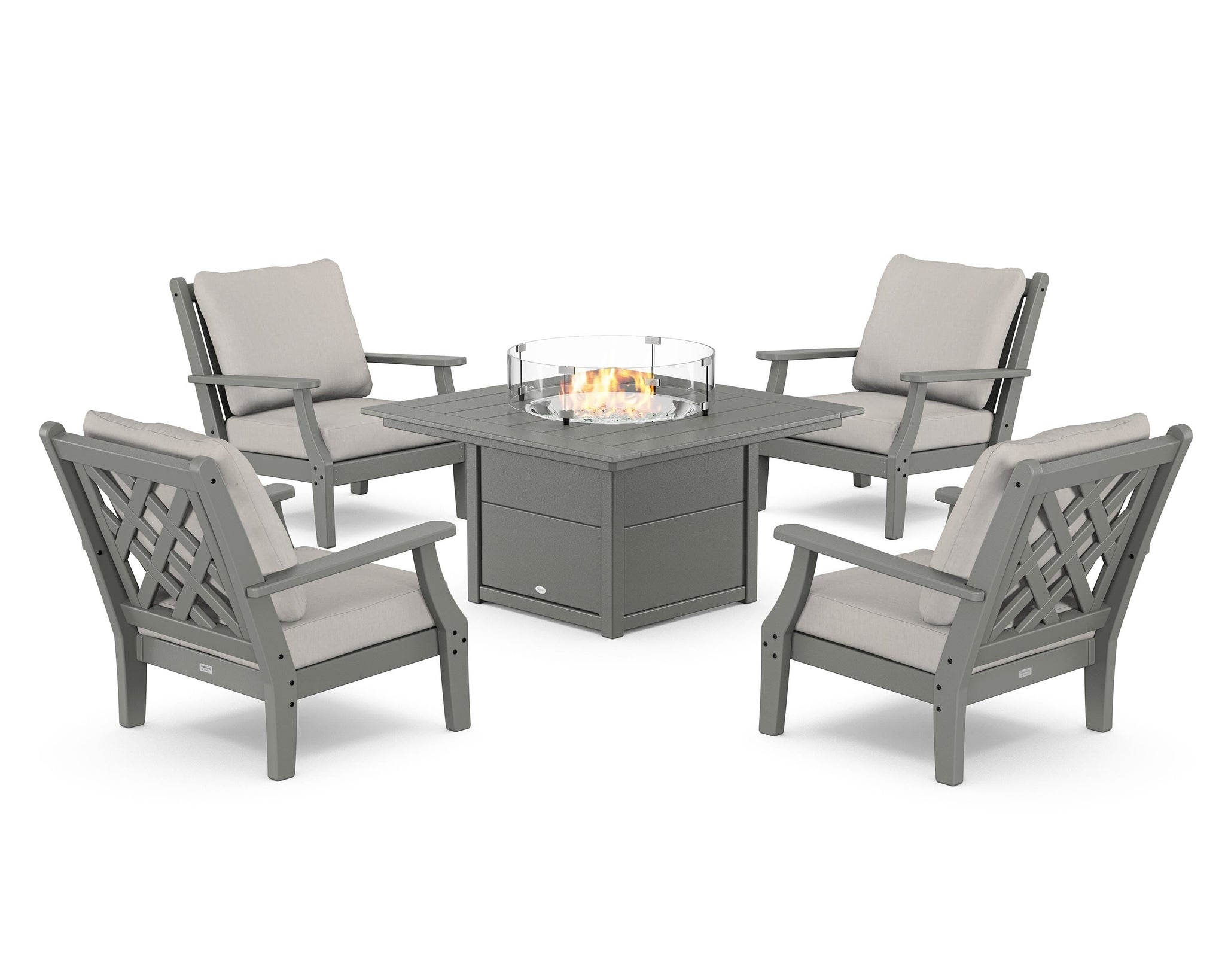 Wovendale 5-Piece Deep Seating Set with Fire Pit Table