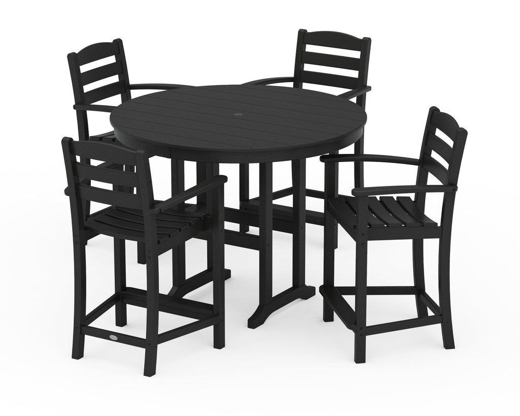 La Casa Café 5-Piece Round Farmhouse Counter Set