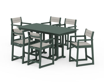 EDGE Sling Arm Chair 7-Piece Farmhouse Counter Set