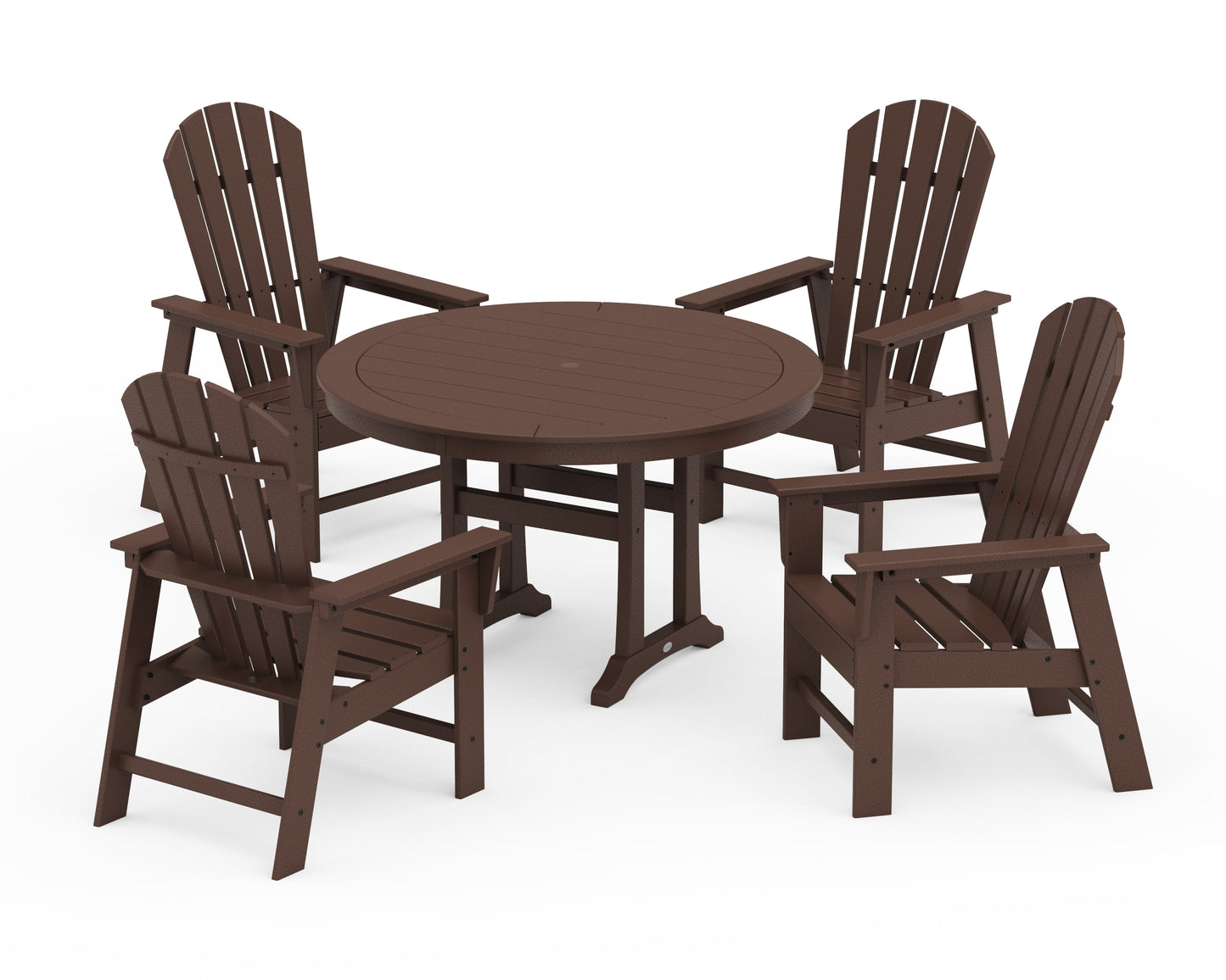 South Beach 5-Piece Round Dining Set with Trestle Legs