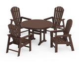 South Beach 5-Piece Round Dining Set with Trestle Legs