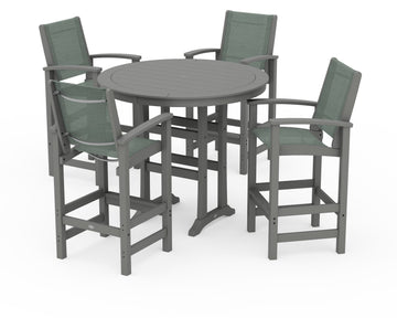 Coastal 5-Piece Nautical Trestle Bar Set
