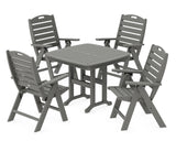 Nautical Folding Highback Chair 5-Piece Dining Set