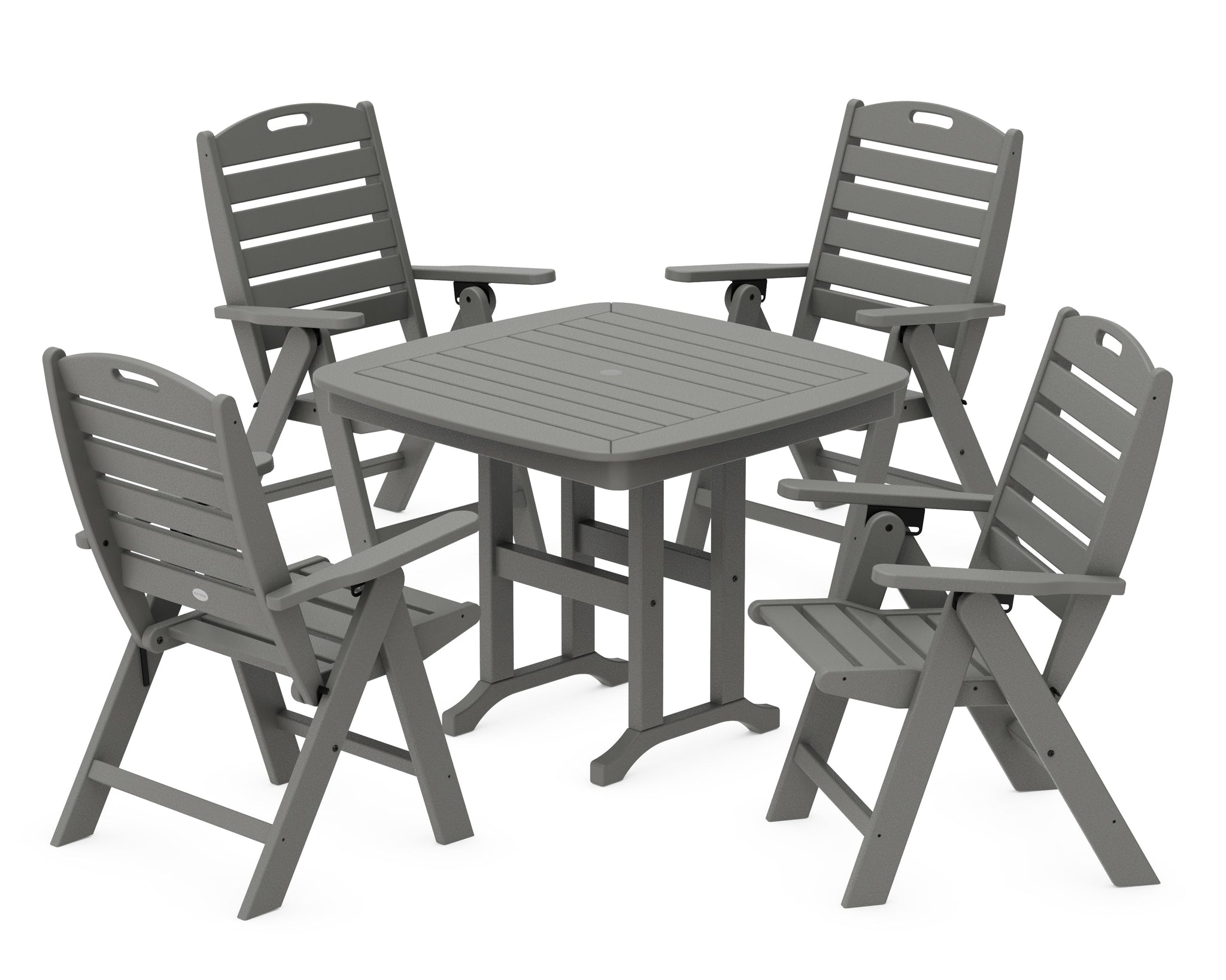 Nautical Folding Highback Chair 5-Piece Dining Set