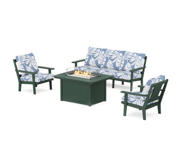 Prairie Deep Seating Fire Pit Table Set