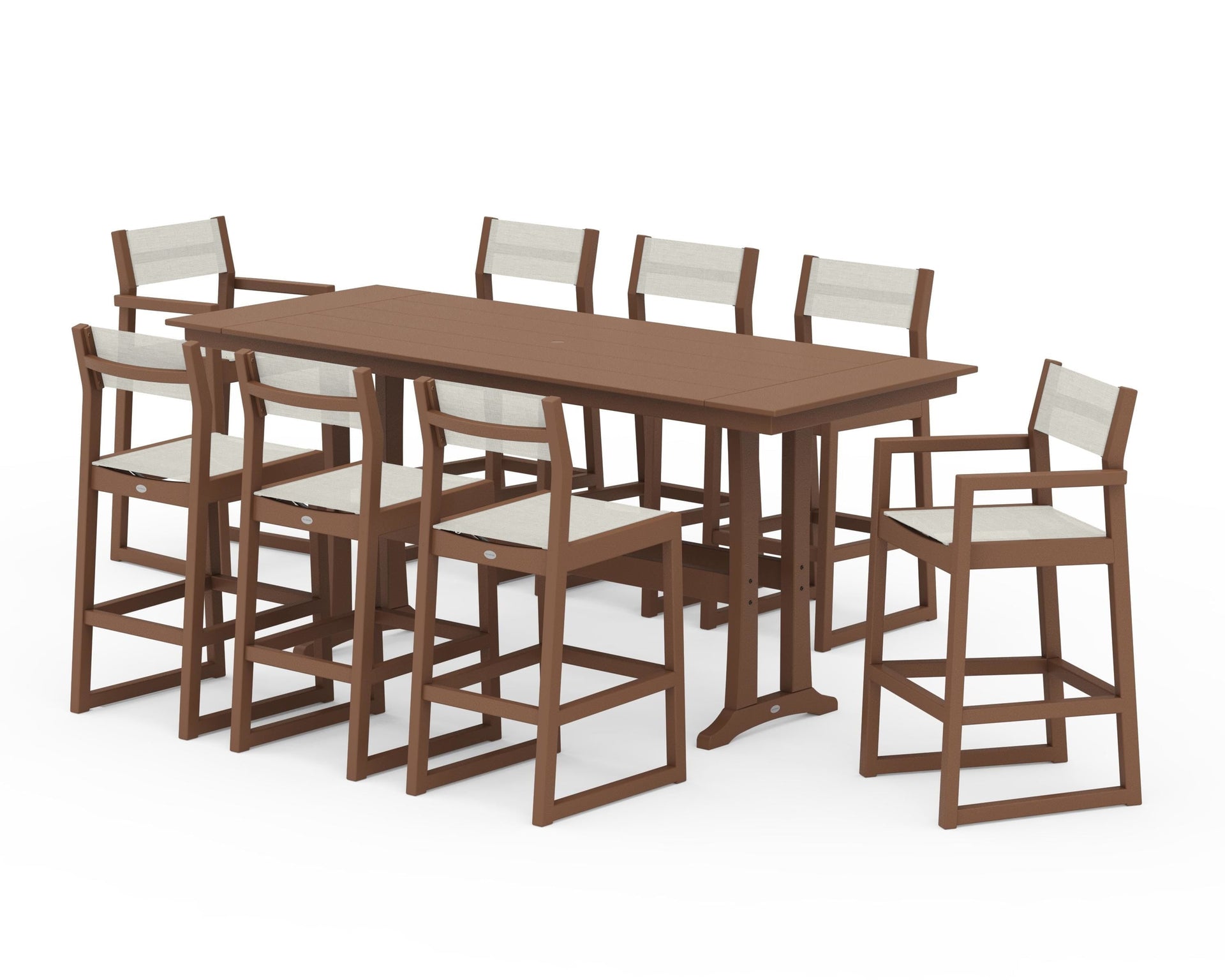 EDGE Sling 9-Piece Farmhouse Bar Set with Trestle Legs