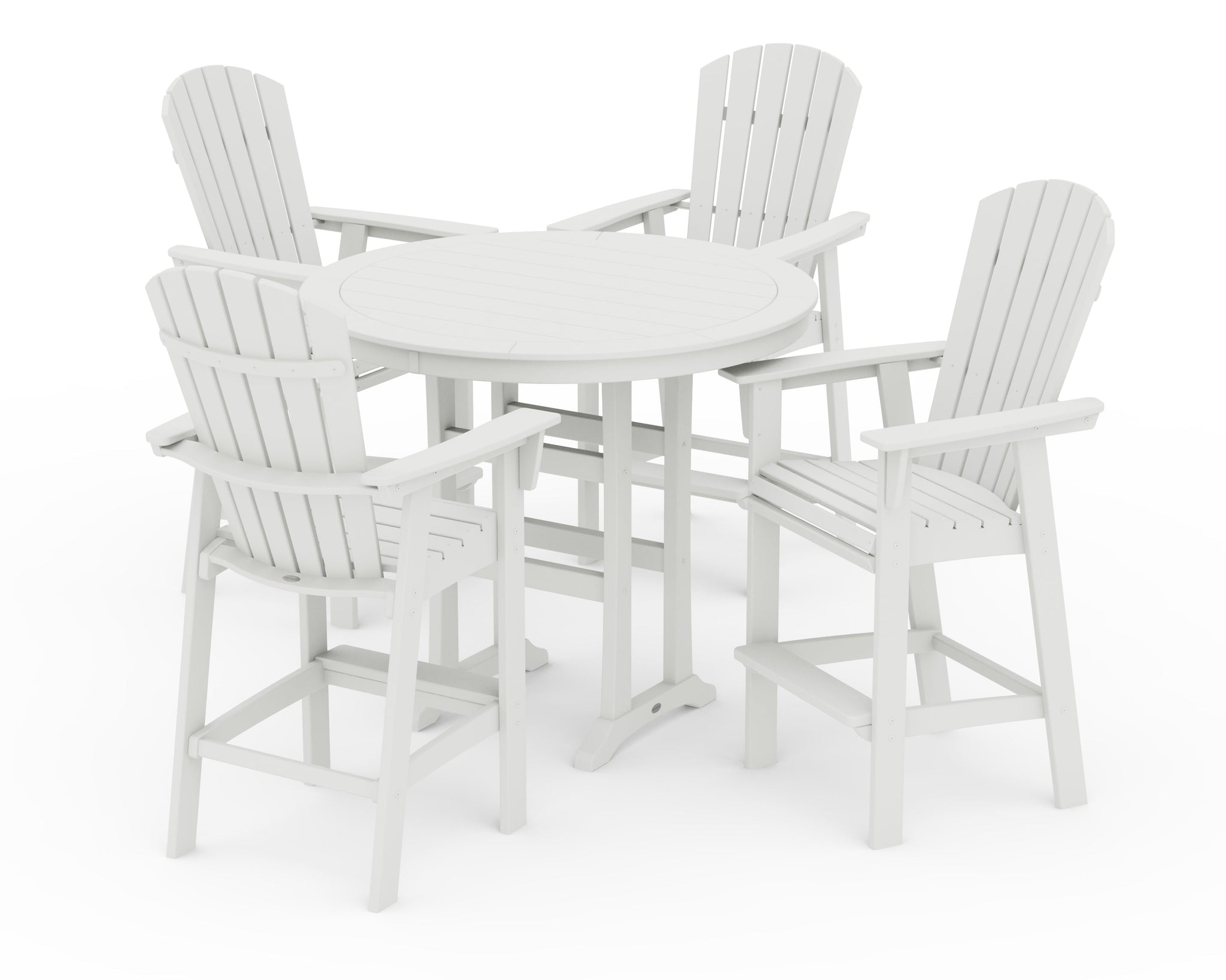 Nautical Curveback Adirondack 5-Piece Round Trestle Bar Set