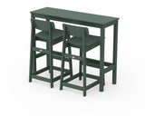 Modern Studio Urban Lowback Bar Chair 3-Piece Balcony Set