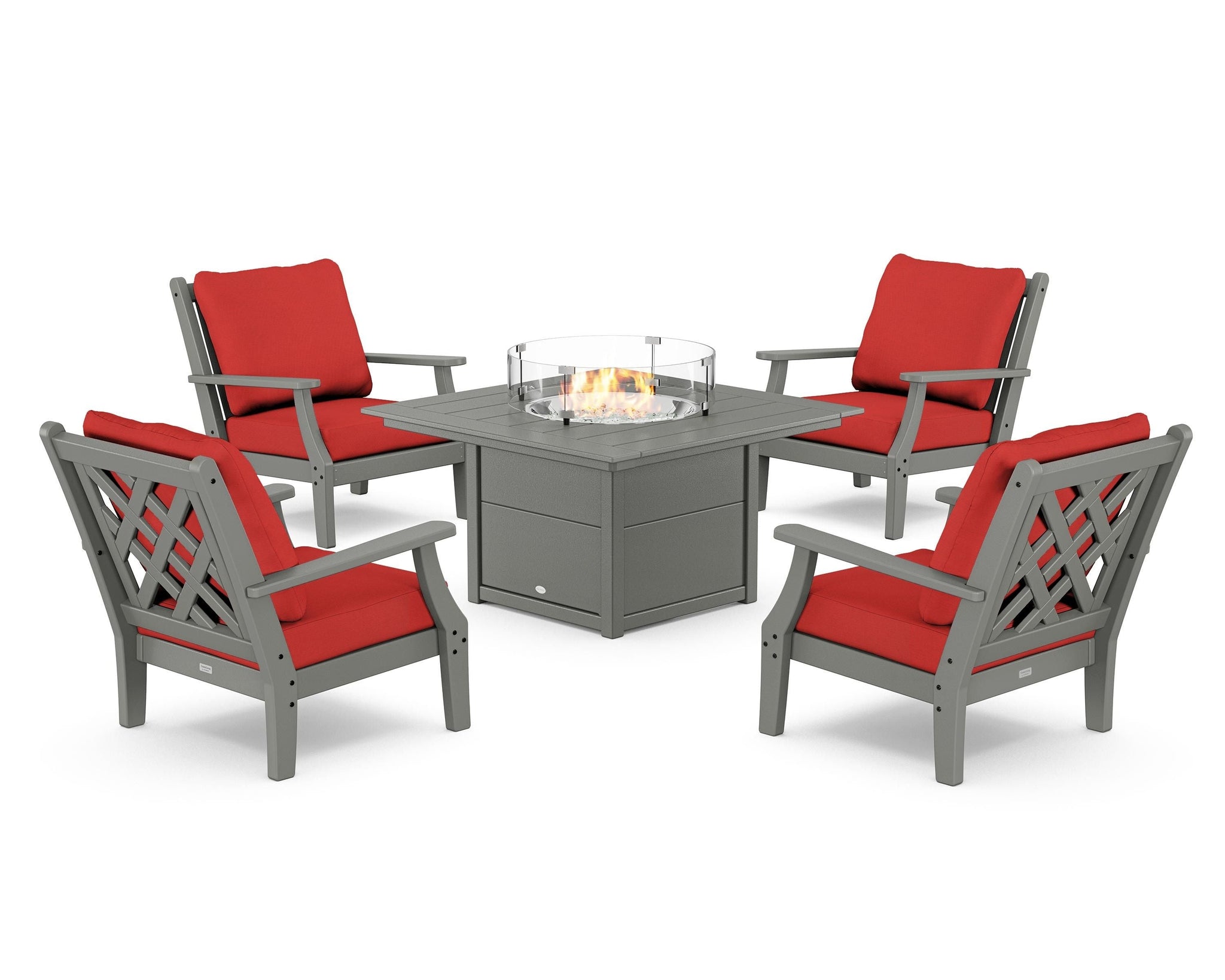 Wovendale 5-Piece Deep Seating Set with Fire Pit Table