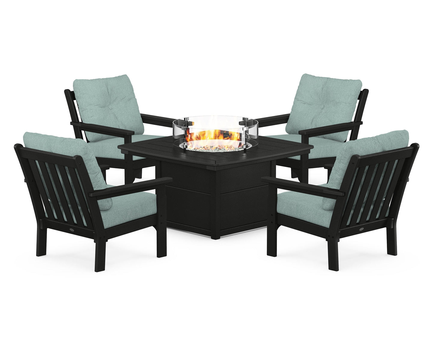 Vineyard 5-Piece Conversation Set with Fire Pit Table