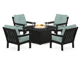 Vineyard 5-Piece Conversation Set with Fire Pit Table