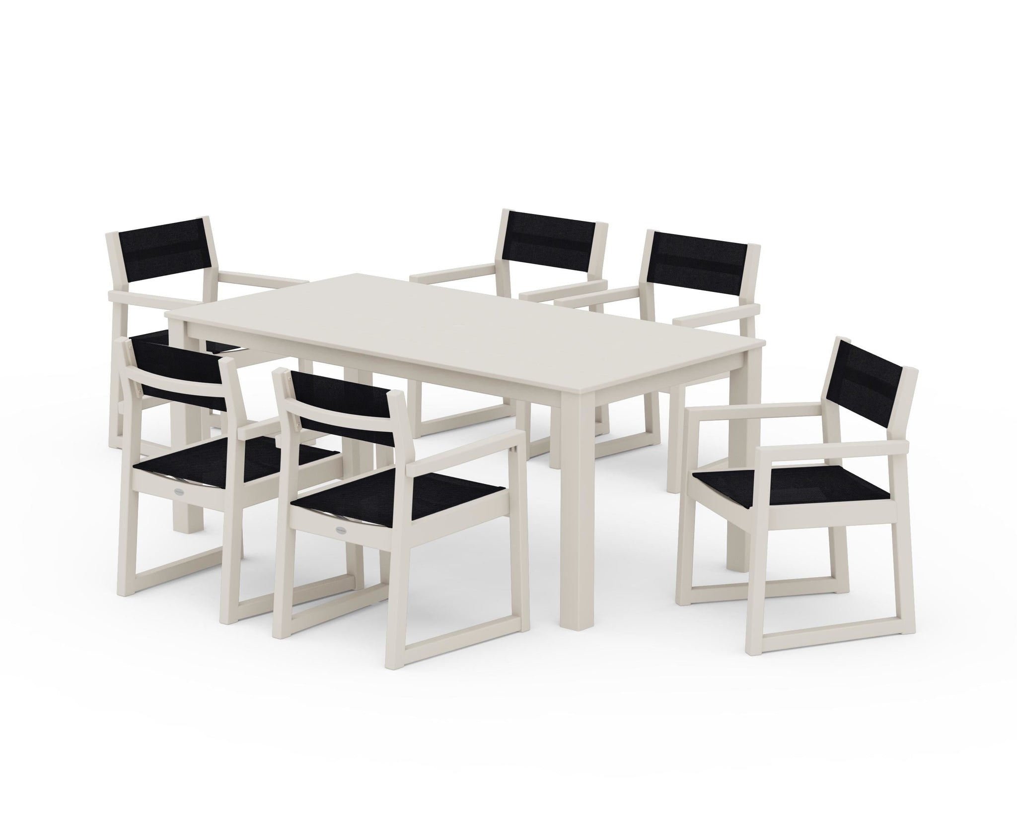 EDGE Sling Arm Chair 7-Piece Parsons Dining Set