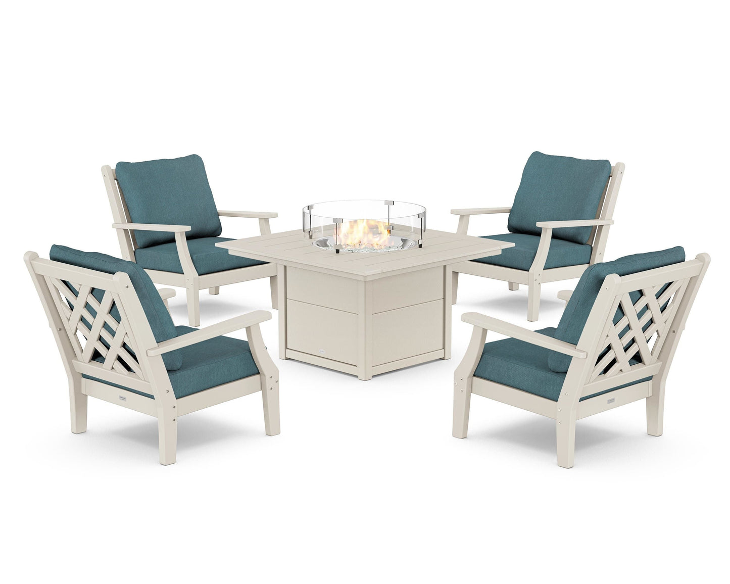 Wovendale 5-Piece Deep Seating Set with Fire Pit Table