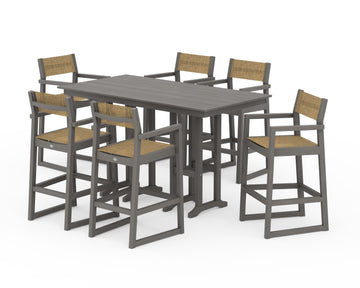 EDGE Sling Arm Chair 7-Piece Farmhouse Bar Set