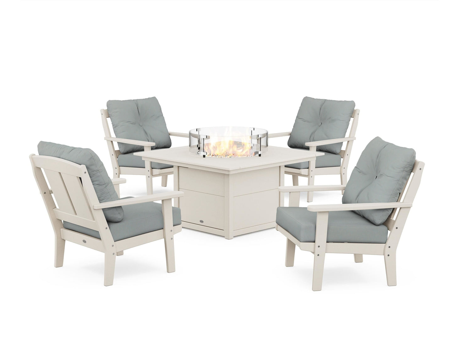 Mission 5-Piece Deep Seating Set with Fire Pit Table