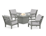 Chippendale 5-Piece Deep Seating Set with Fire Pit Table