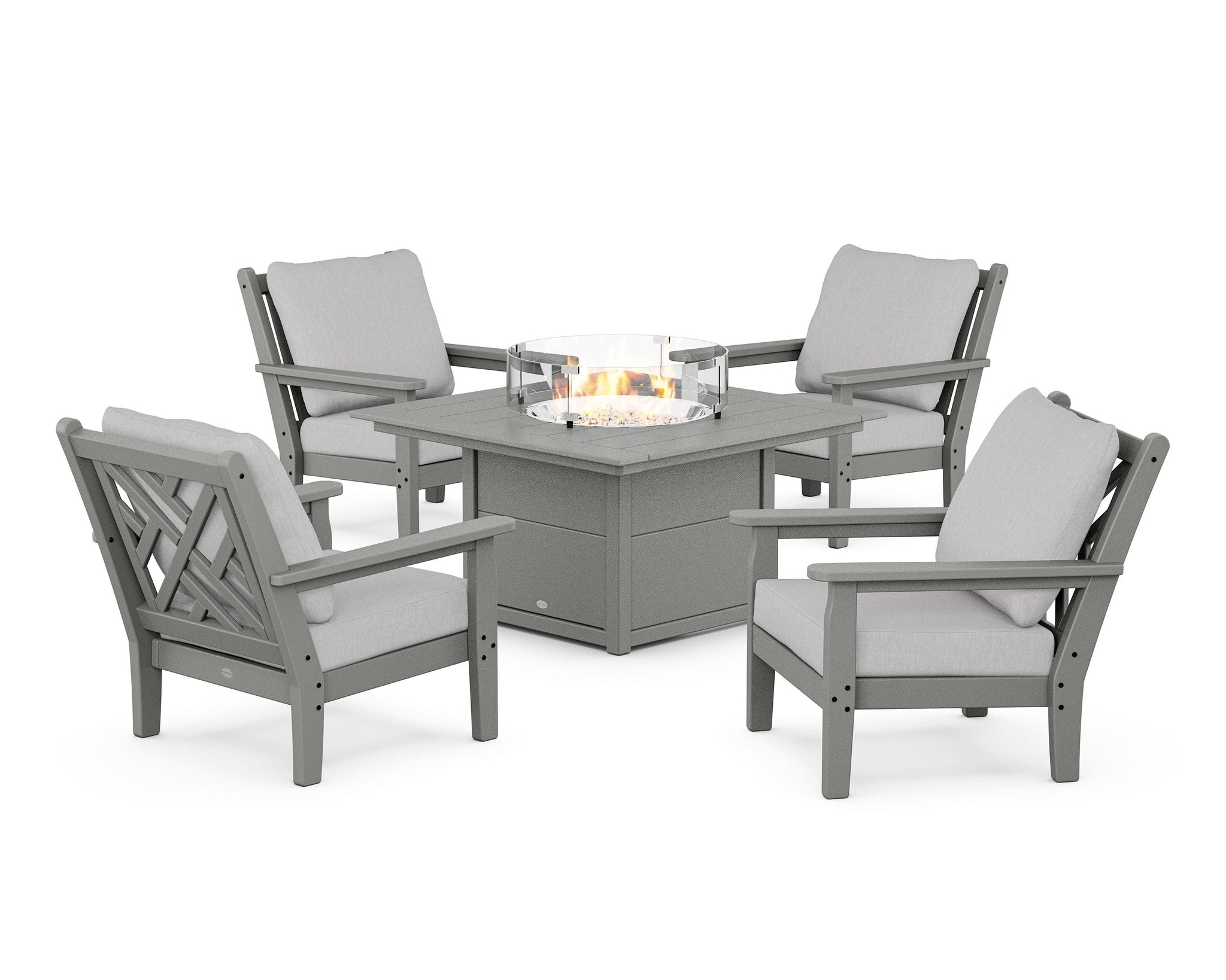 Chippendale 5-Piece Deep Seating Set with Fire Pit Table