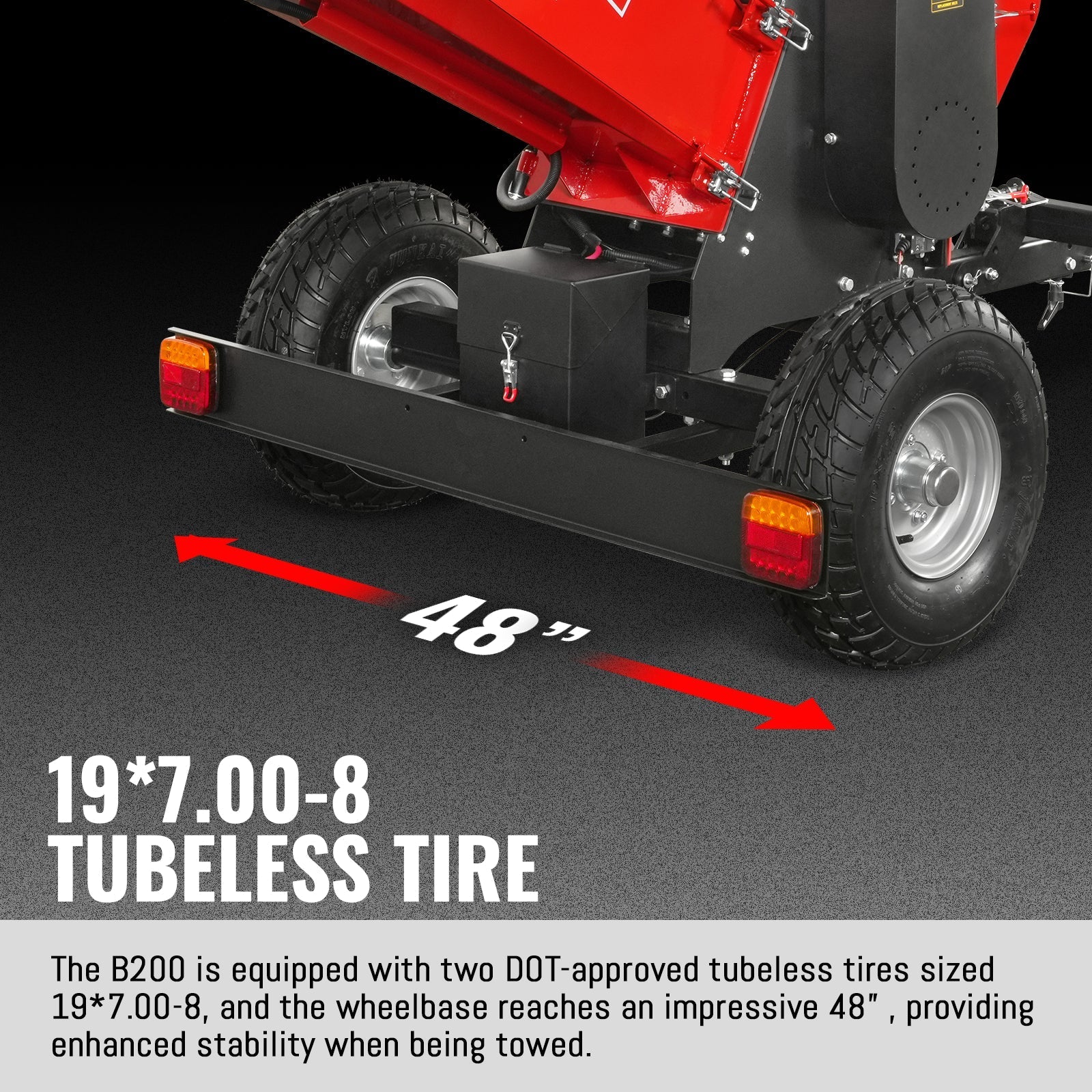MechMaxx B200 Wood Chipper 8" Honda Electric Start 688cc 22HP Gas Powered 4-Wheel Drum with Taillight New