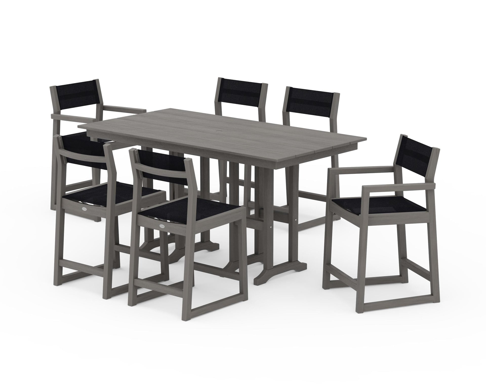 EDGE Sling 7-Piece Farmhouse Counter Set with Trestle Legs
