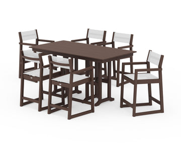 EDGE Sling Arm Chair 7-Piece Farmhouse Counter Set
