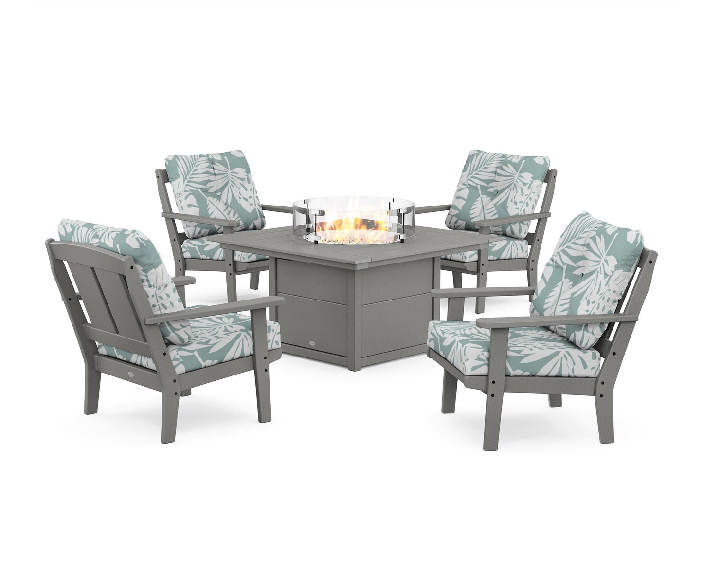 Mission 5-Piece Deep Seating Set with Fire Pit Table