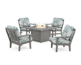 Mission 5-Piece Deep Seating Set with Fire Pit Table