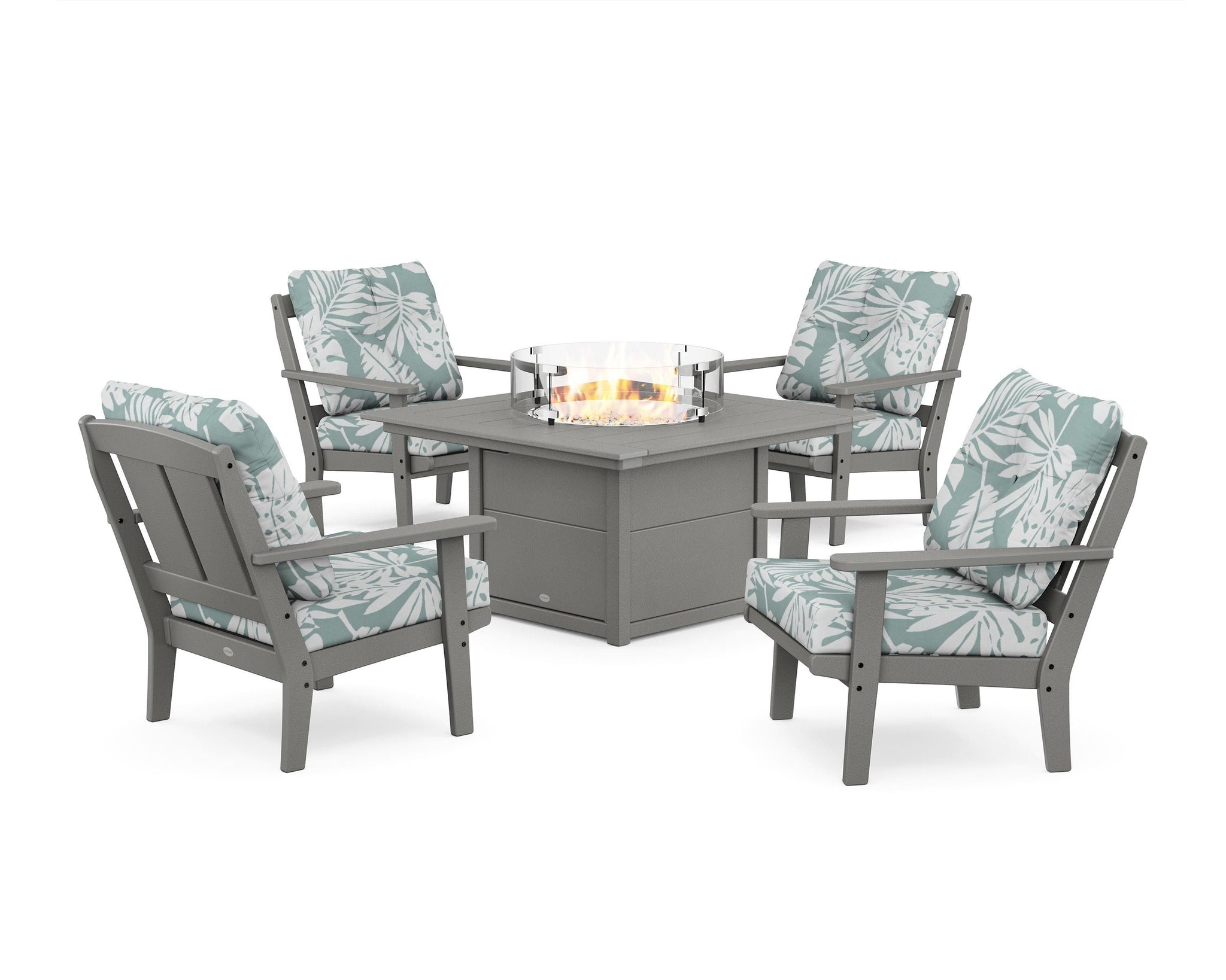 Mission 5-Piece Deep Seating Set with Fire Pit Table