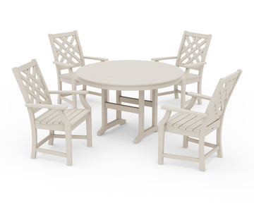 Wovendale 5-Piece Round Farmhouse Dining Set