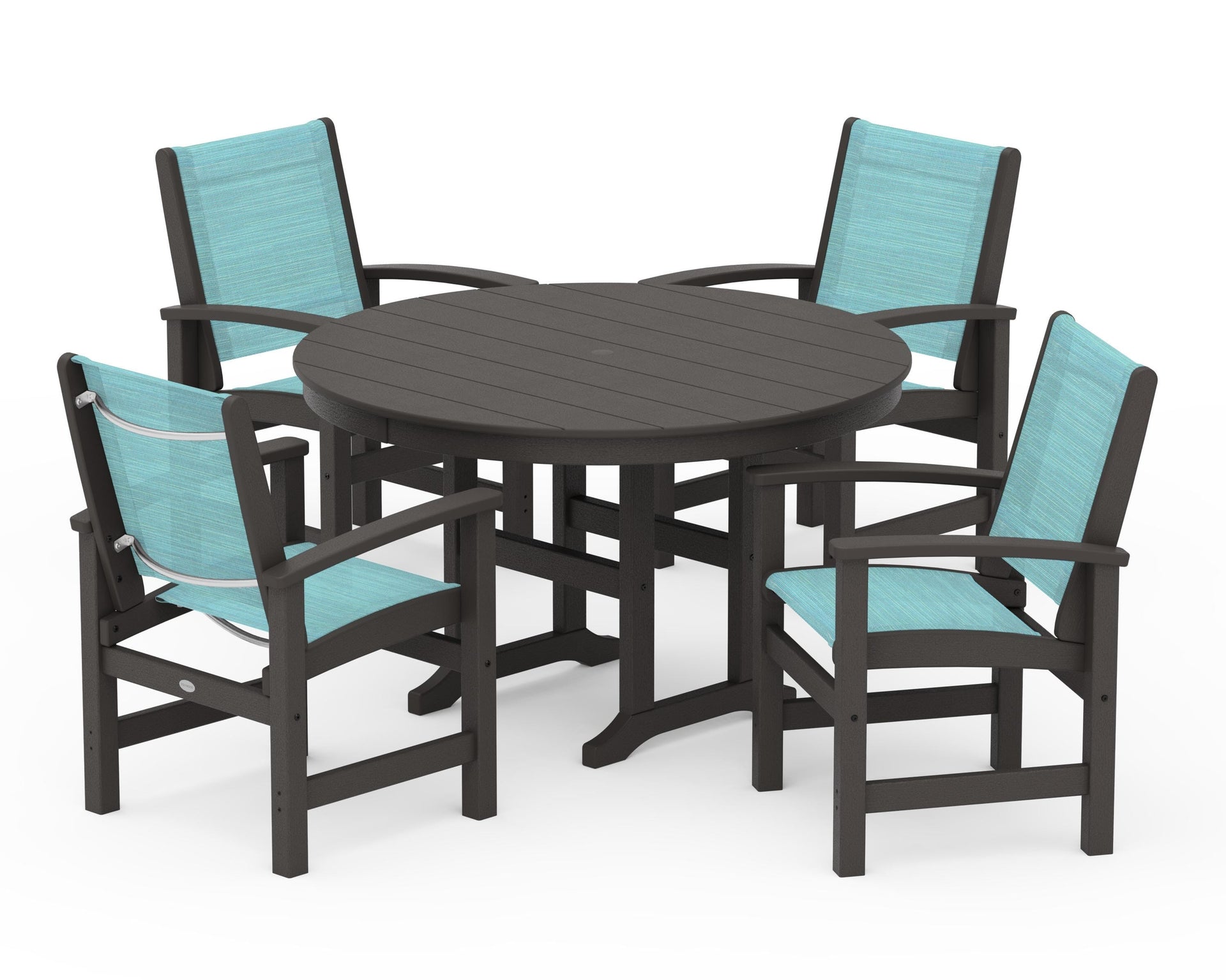 Coastal 5-Piece Round Farmhouse Dining Set
