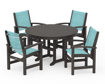 Coastal 5-Piece Round Farmhouse Dining Set