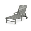 Nautical Chaise with Arms & Wheels