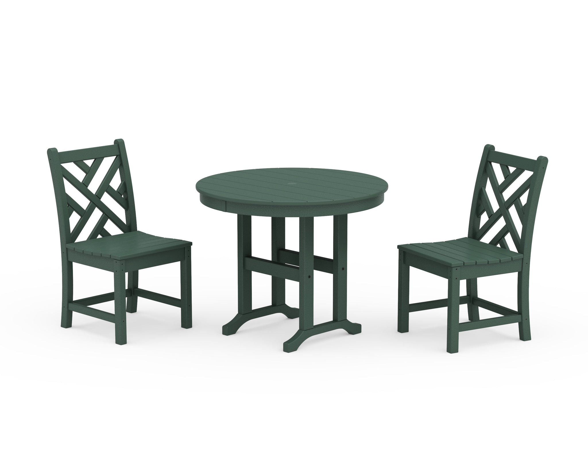 Chippendale Side Chair 3-Piece Round Dining Set
