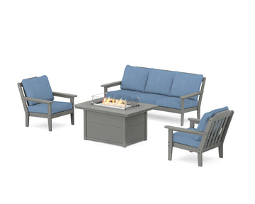 Cottage Deep Seating Fire Pit Table Set