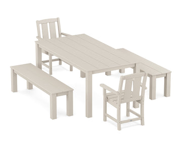 Mission 5-Piece Parsons Dining Set with Benches