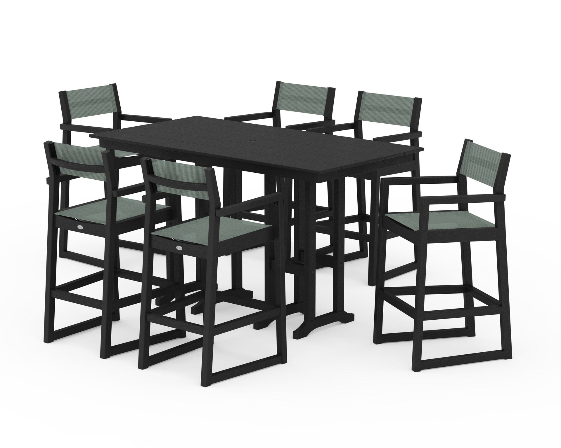 EDGE Sling Arm Chair 7-Piece Farmhouse Bar Set
