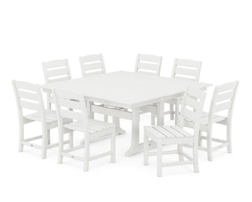 Lakeside 9-Piece Farmhouse Trestle Dining Set