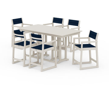 EDGE Sling Arm Chair 7-Piece Farmhouse Counter Set