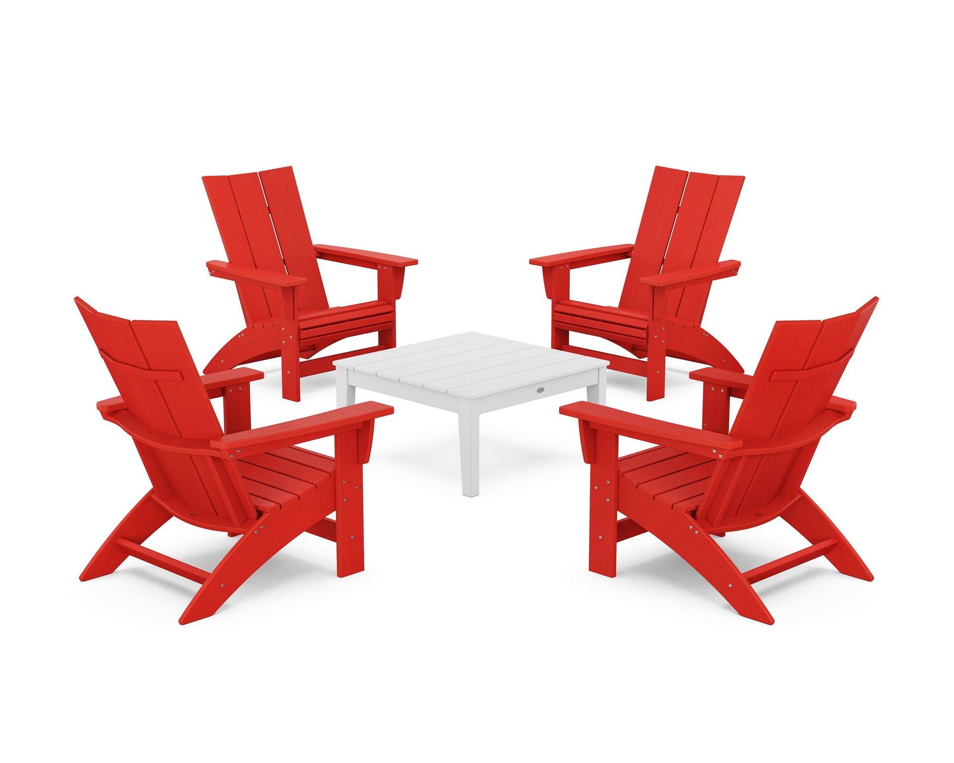 5-Piece Modern Grand Adirondack Chair Conversation Group