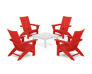 5-Piece Modern Grand Adirondack Chair Conversation Group