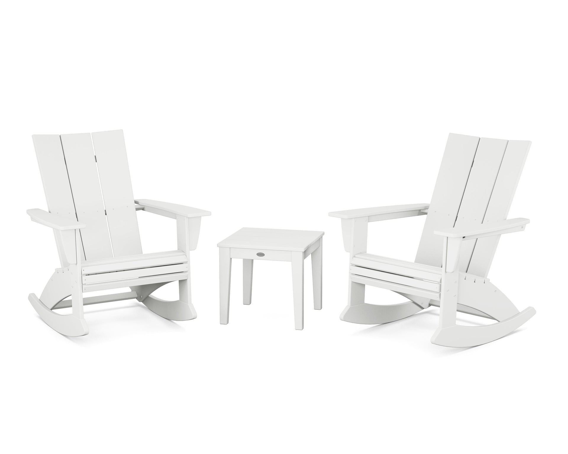 Modern Curveback 3-Piece Adirondack Rocking Chair Set