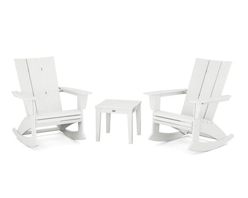 Modern Curveback 3-Piece Adirondack Rocking Chair Set