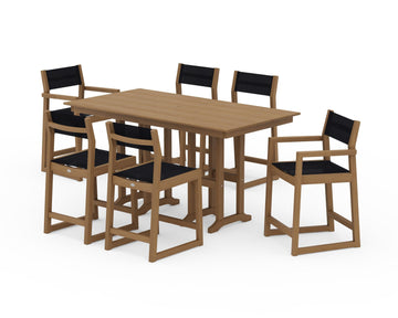 EDGE Sling 7-Piece Farmhouse Counter Set with Trestle Legs