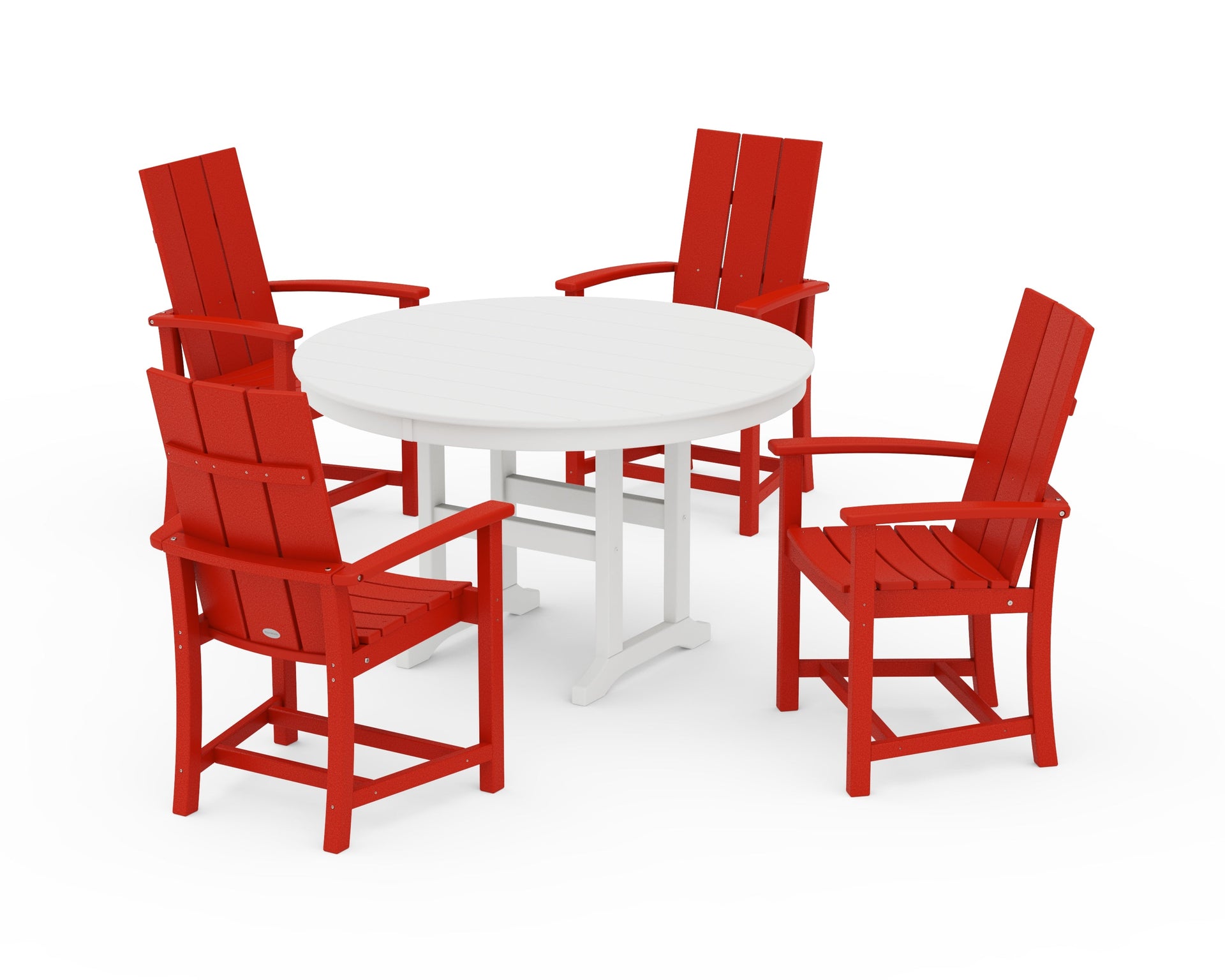 Modern Adirondack 5-Piece Round Farmhouse Dining Set