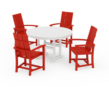 Modern Adirondack 5-Piece Round Farmhouse Dining Set