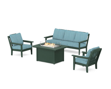 Cottage Deep Seating Fire Pit Table Set